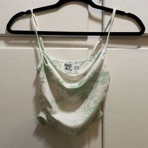 green and white tank top